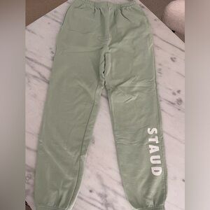 STAUD logo Light Green Sage Sweatpants - XS